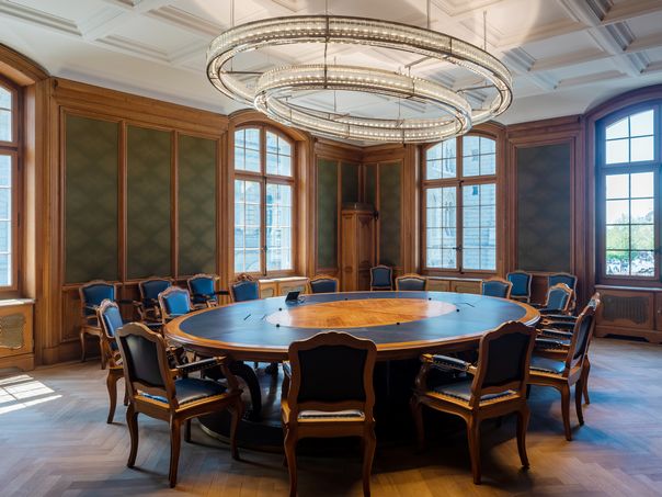 The ‘Salon bleu’, one of the meeting rooms at the Berne head office